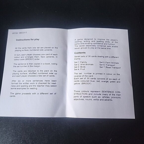 BROGY SET 1 T570 Taskmaster Ltd Made in England Sentence Construction Game - Picture 5 of 7